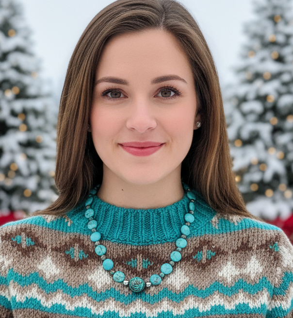 Lovely Crazy Lace Agate & Magnesite, Turquoise, Brown, Semi-precious, Beaded Necklace handcrafted by Artistry Jewelry