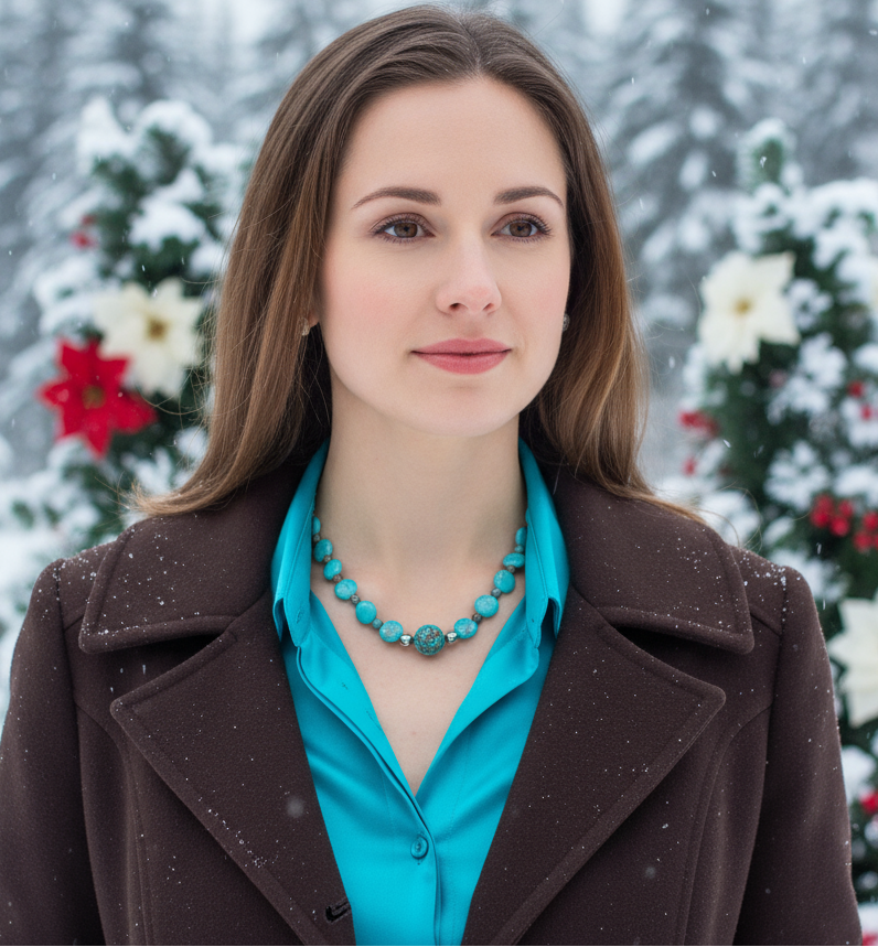 Lovely Crazy Lace Agate & Magnesite, Turquoise, Brown, Semi-precious, Beaded Necklace handcrafted by Artistry Jewelry