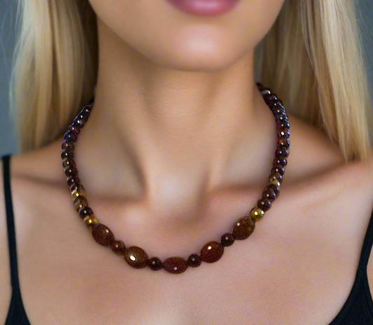Brilliant Brecca Jasper, Red Tiger Eye, Hematite Beaded Necklace - handcrafted by Artistry Jewelry