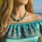 Lovely Crazy Lace Agate & Magnesite, Turquoise, Brown, Semi-precious, Beaded Necklace handcrafted by Artistry Jewelry