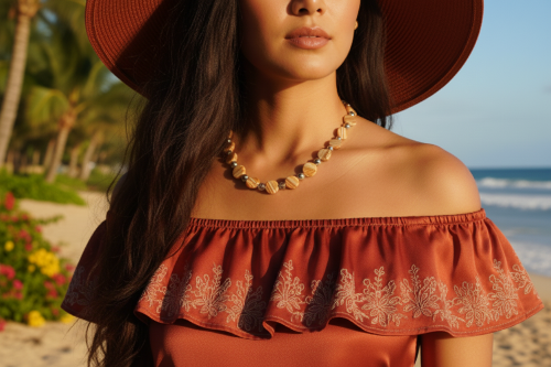 Gorgeous Red Mala, Labrador, & Druk Beaded Necklace - handcrafted by Artistry Jewelry