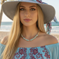 Brilliant Sky Blue Jasper, Crystals, and Onyx Beaded Necklace-handcrafted by Artistry Jewelry