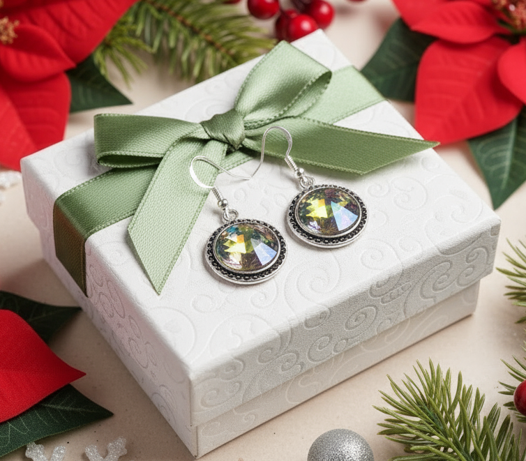 Captivating Chaton Vitrail Rivoli Earrings