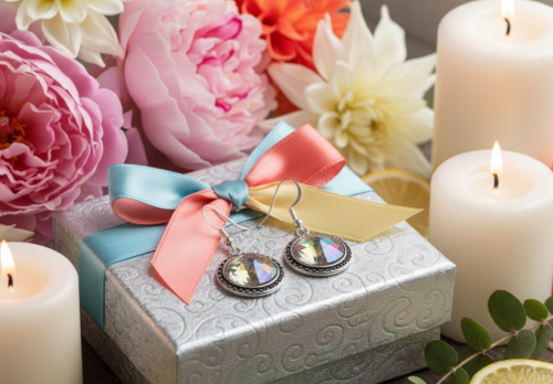 Captivating Chaton Vitrail Rivoli Earrings