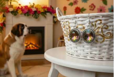 Captivating Chaton Vitrail Rivoli Earrings