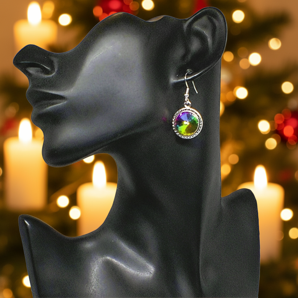 Captivating Chaton Vitrail Rivoli Earrings