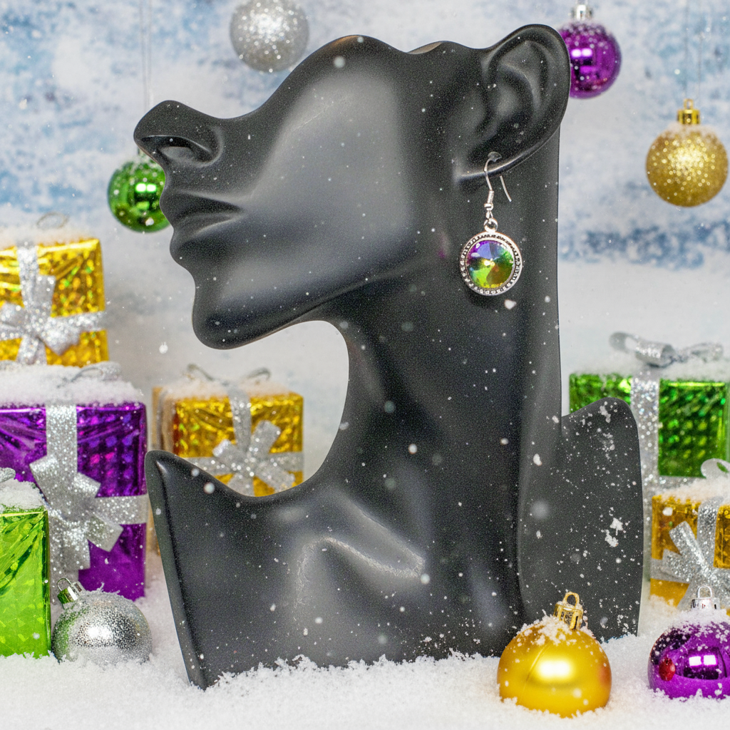 Captivating Chaton Vitrail Rivoli Earrings