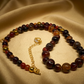 Alluring Carnelian Round, Agate, and Hematite Beaded Necklace