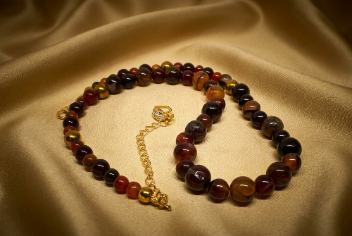 Alluring Carnelian Round, Agate, and Hematite Beaded Necklace