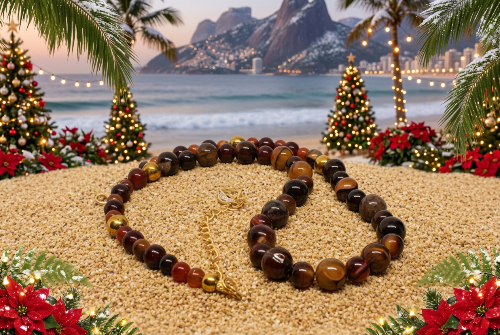 Alluring Carnelian Round, Agate, and Hematite Beaded Necklace