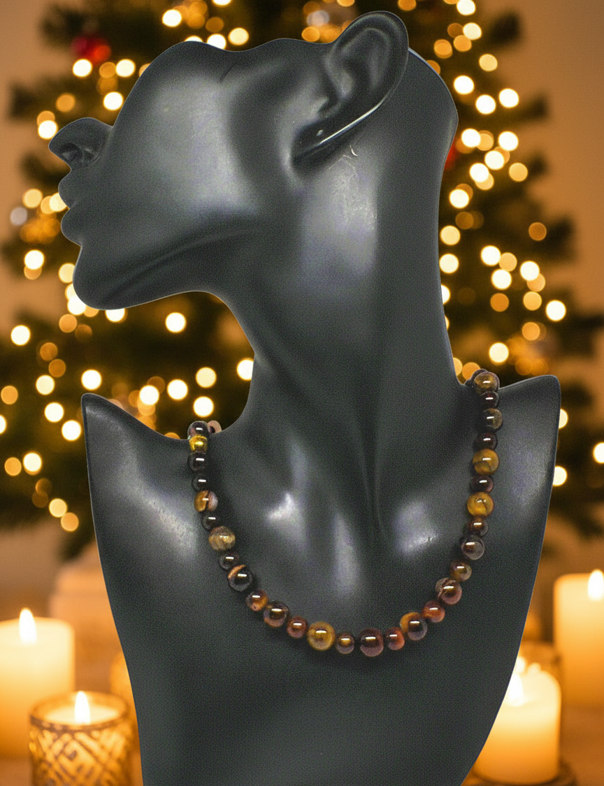 Alluring Carnelian Round, Agate, and Hematite Beaded Necklace