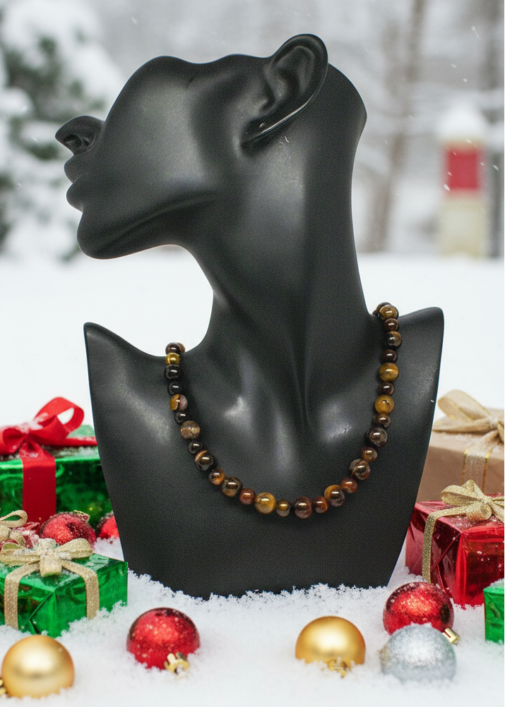 Alluring Carnelian Round, Agate, and Hematite Beaded Necklace