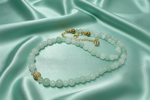 Alluring Burness Jade, Crystal and Hematite Beaded Necklace by Artistry Jewelry