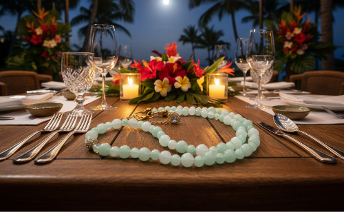 Alluring Burness Jade, Crystal and Hematite Beaded Necklace by Artistry Jewelry