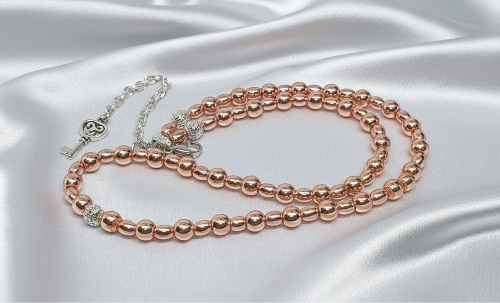 Charming Rose Gold Hematite Beaded Necklace