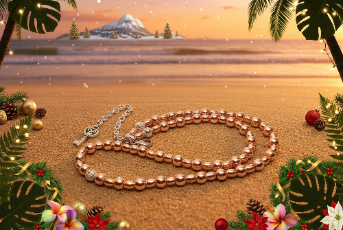 Charming Rose Gold Hematite Beaded Necklace