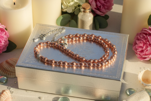 Charming Rose Gold Hematite Beaded Necklace