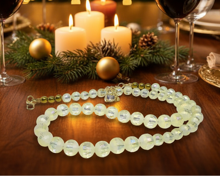 Magnificent Celestial Opal Crystal and Hematite Beaded Necklace