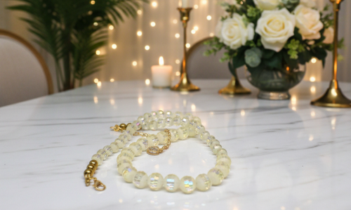 Magnificent Celestial Opal Crystal and Hematite Beaded Necklace