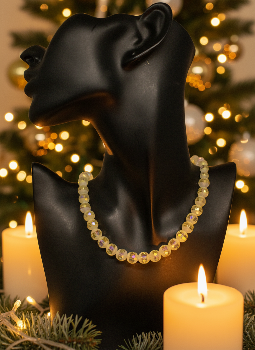 Magnificent Celestial Opal Crystal and Hematite Beaded Necklace