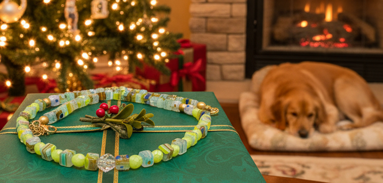 Charming Green and Gold Beaded Necklace by Artistry Jewelry
