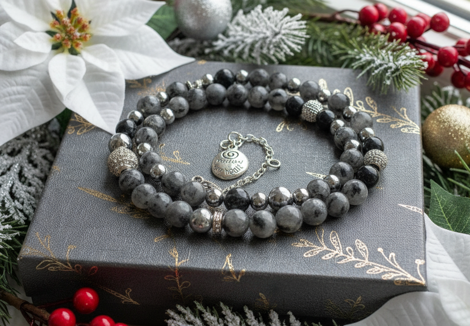 Ravishing Natural Labradorite, Cubic Zirconia, and Crystal Beaded Necklace by Artistry Jewelry