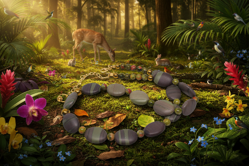 Alluring Mocha & Mint Jasper, Unakite and Hematite Beaded Necklace by Artistry Jewelry