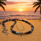 Radiant Blue Natural Lava and Hematite Beaded Two-Strand Necklace