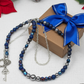 Radiant Blue Natural Lava and Hematite Beaded Two-Strand Necklace