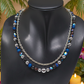 Radiant Blue Natural Lava and Hematite Beaded Two-Strand Necklace