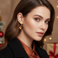 Exquisite Copper Crystal Twist  and Gold Earrings