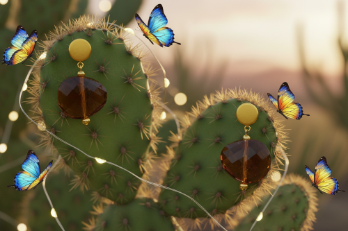 Exquisite Copper Crystal Twist  and Gold Earrings