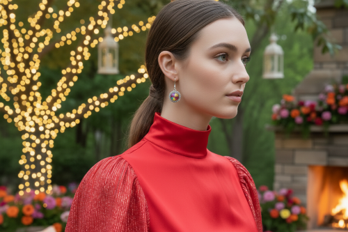 Captivating Chaton Vitrail Rivoli Earrings