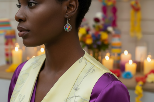 Captivating Chaton Vitrail Rivoli Earrings