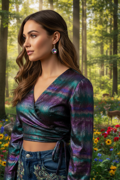 Captivating Chaton Vitrail Rivoli Earrings