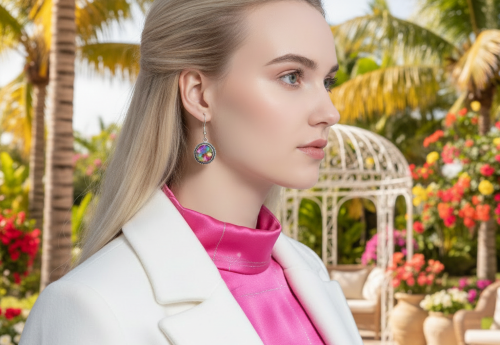 Captivating Chaton Vitrail Rivoli Earrings