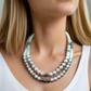 Beautiful Howlite, Hematite, Agate, and Labrador Two-Strand Necklace