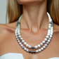 Beautiful Howlite, Hematite, Agate, and Labrador Two-Strand Necklace