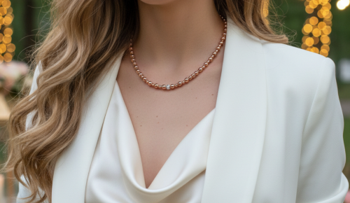 Charming Rose Gold Hematite Beaded Necklace