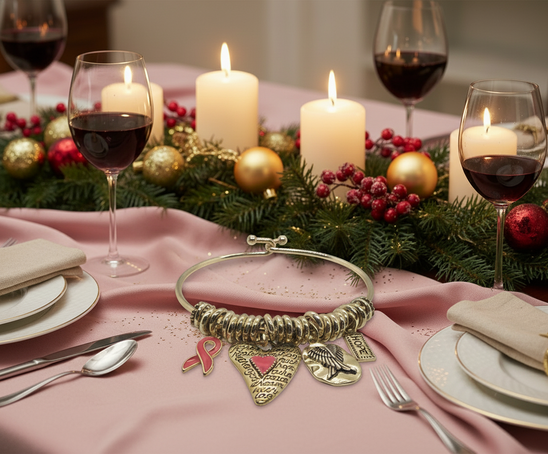 Charming Pink Ribbon Bracelet