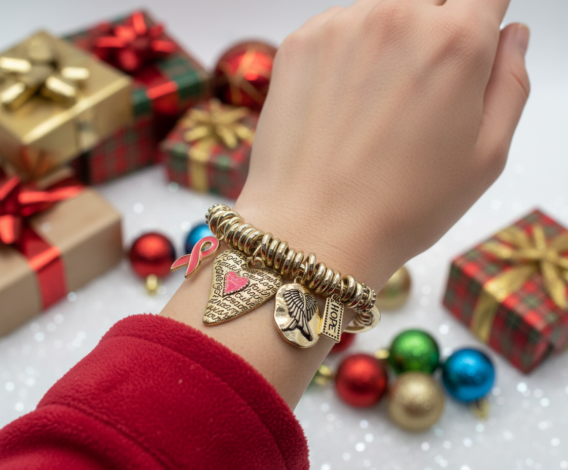 Charming Pink Ribbon Bracelet