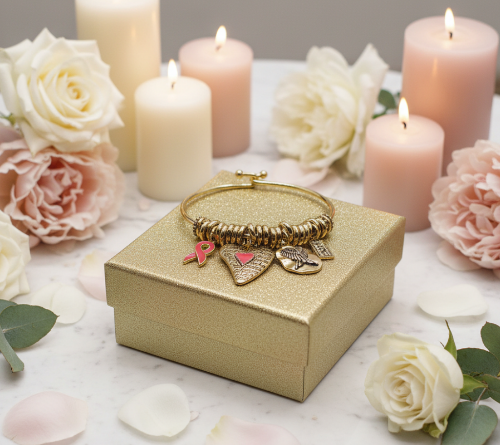 Charming Pink Ribbon Bracelet