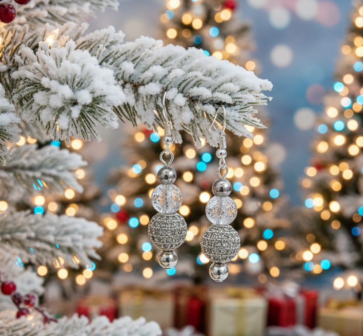 Elegant Silver and Crystal Drop Earrings