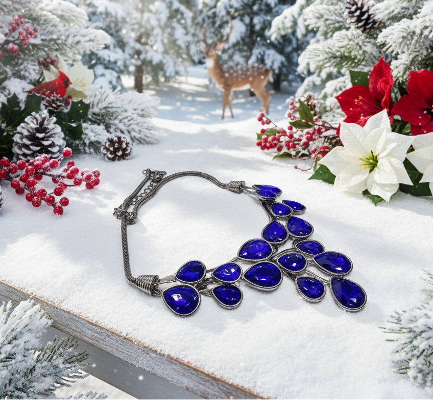 Ravishing Colbalt Blue Teardrop Necklace