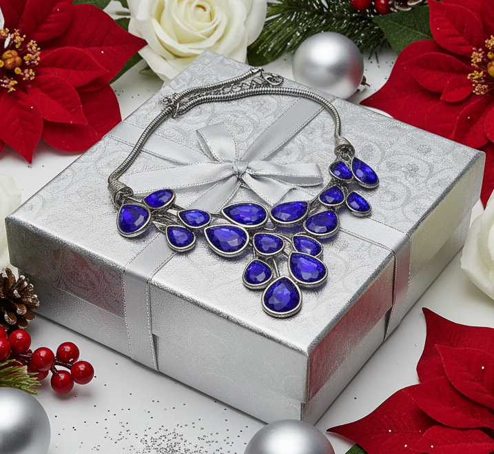 Ravishing Colbalt Blue Teardrop Necklace