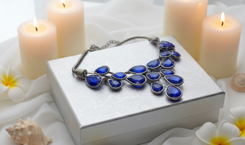 Ravishing Colbalt Blue Teardrop Necklace
