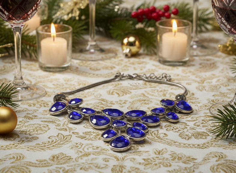 Ravishing Colbalt Blue Teardrop Necklace