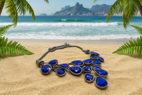 Ravishing Colbalt Blue Teardrop Necklace