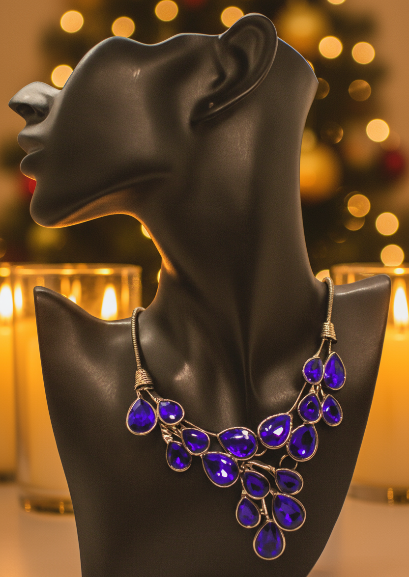 Ravishing Colbalt Blue Teardrop Necklace
