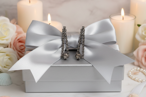 Elegant Smokey Black Rhinestone Dangle Earrings